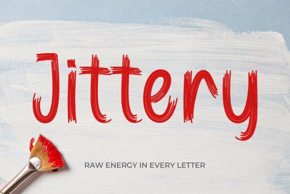 Embrace the Energy of Jittery: A Dynamic Hand-Drawn Brush Font