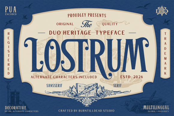 Lostrum: A Refined Duo Heritage Typeface