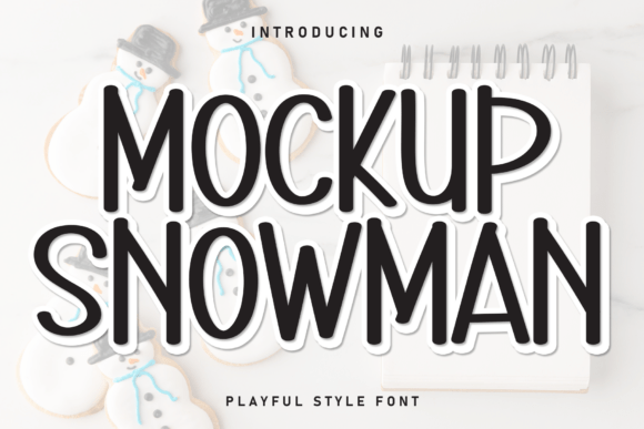 Mockup Snowman: A Charming Handwritten Display Font for Enchanting Designs
