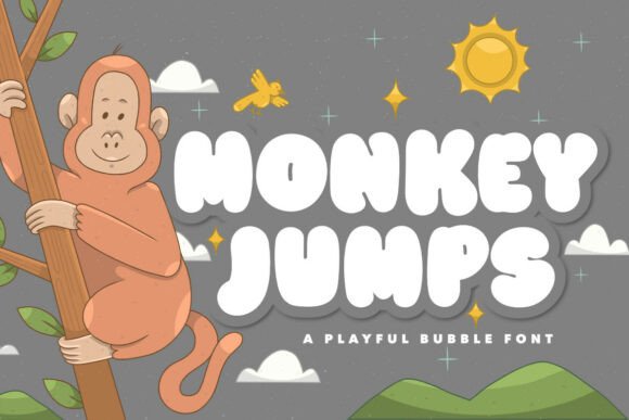 Monkey Jumps: A Playful Bubble Display Font