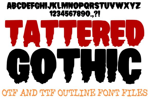 Unleash Dark, Aggressive Energy with Tattered Gothic Font